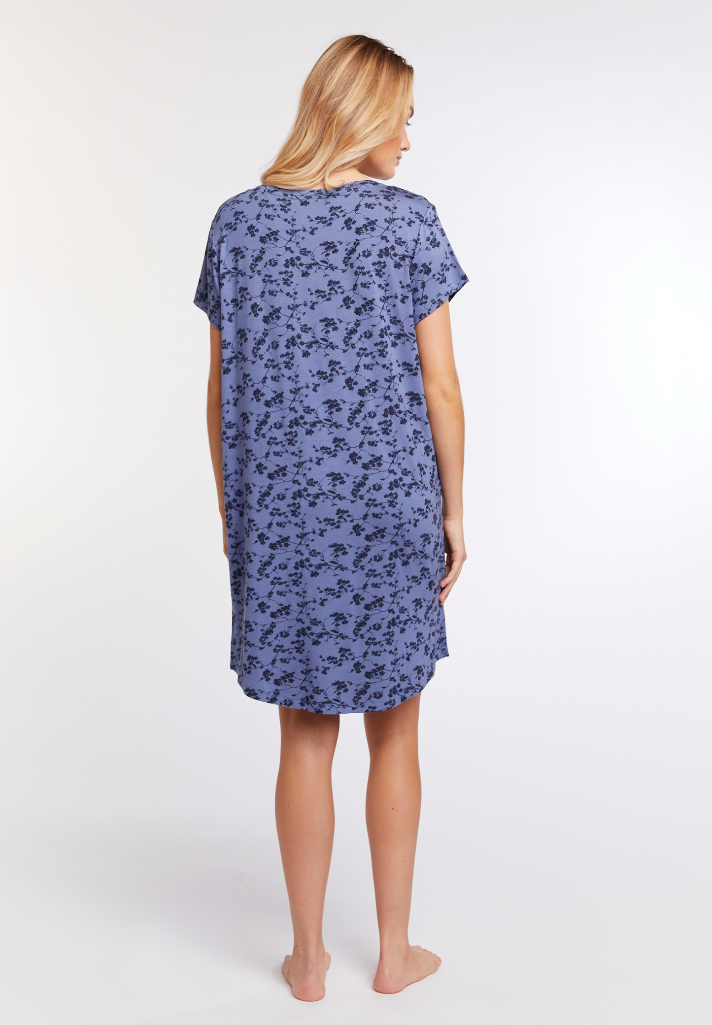Nicole Kortærmet Natkjole Bijou Blue