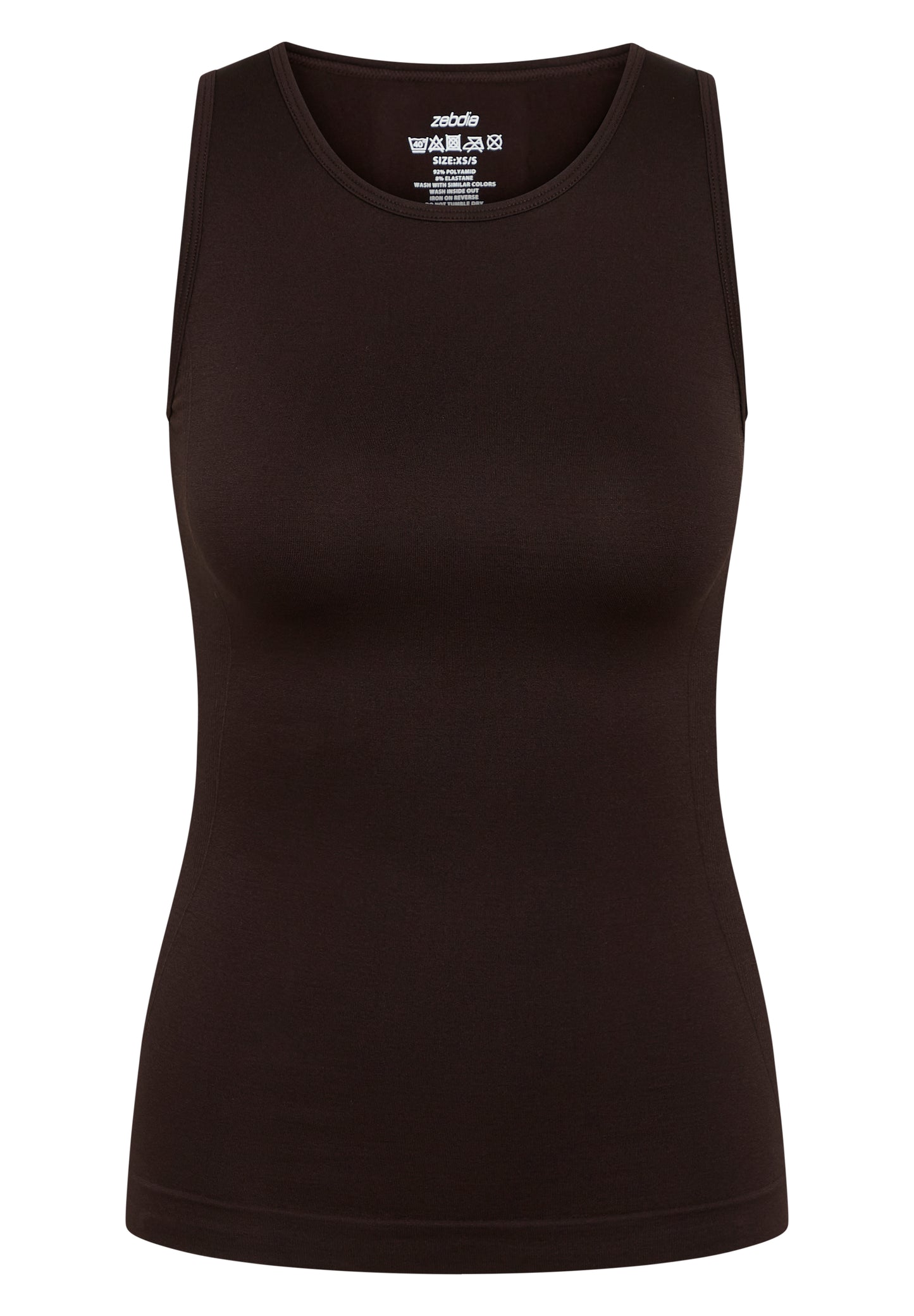 Zebdia Seamless Tank-Top til kvinder black coffee