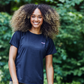 Zebdia Sports t-shirt med bryst print til kvinder sort