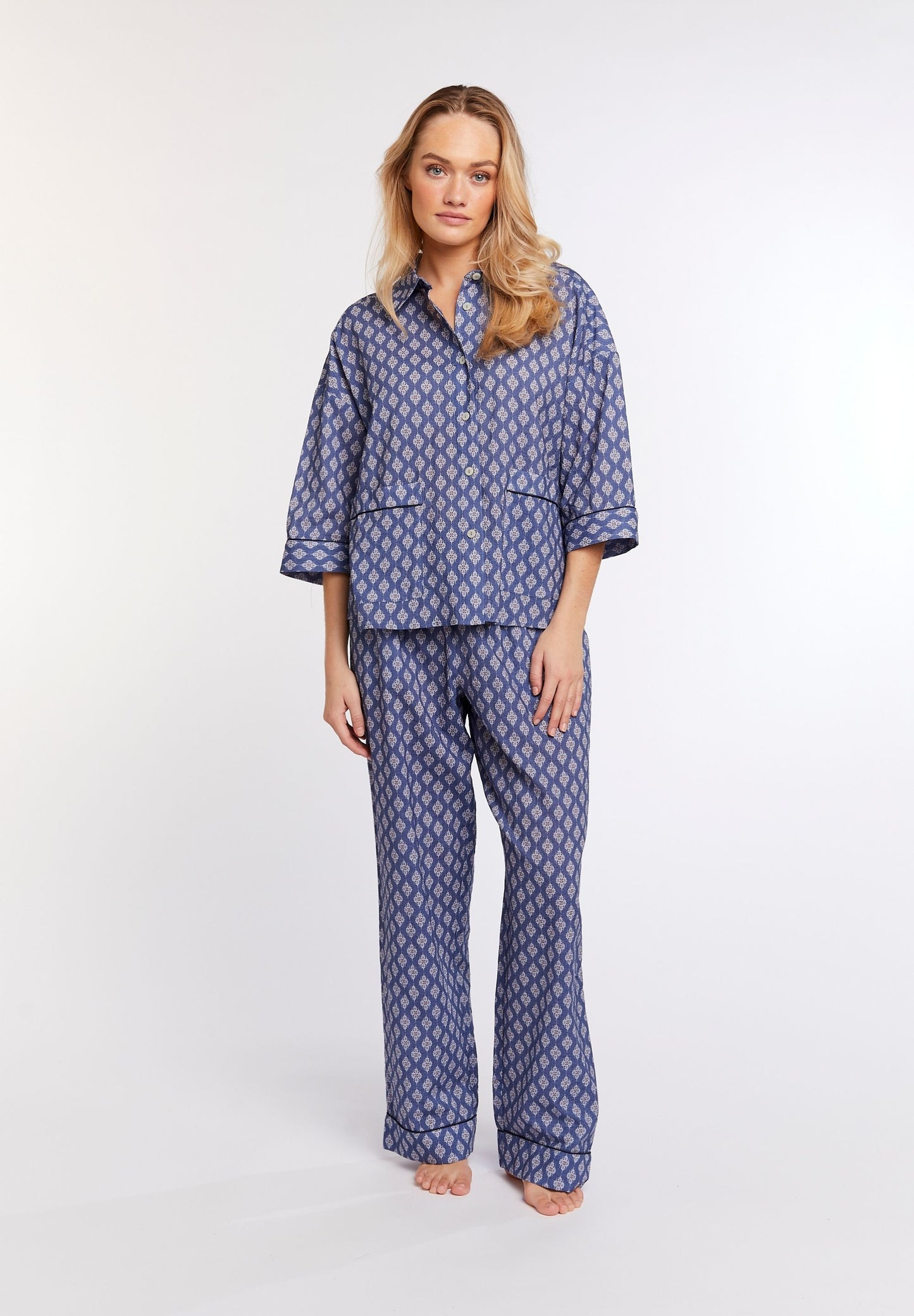 Sonja Pyjamasskjorte Bijou Blue