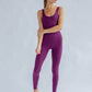 Scoop Back Unitard, Long, Plum