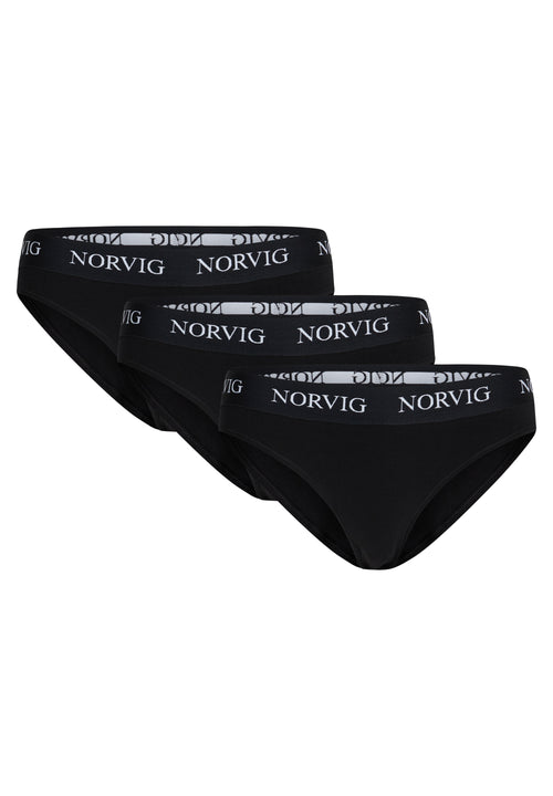 NORVIG 3-pak Bikini Trusser sort