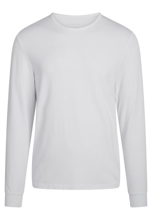 Bambus Langærmet T-shirt til mænd hvid