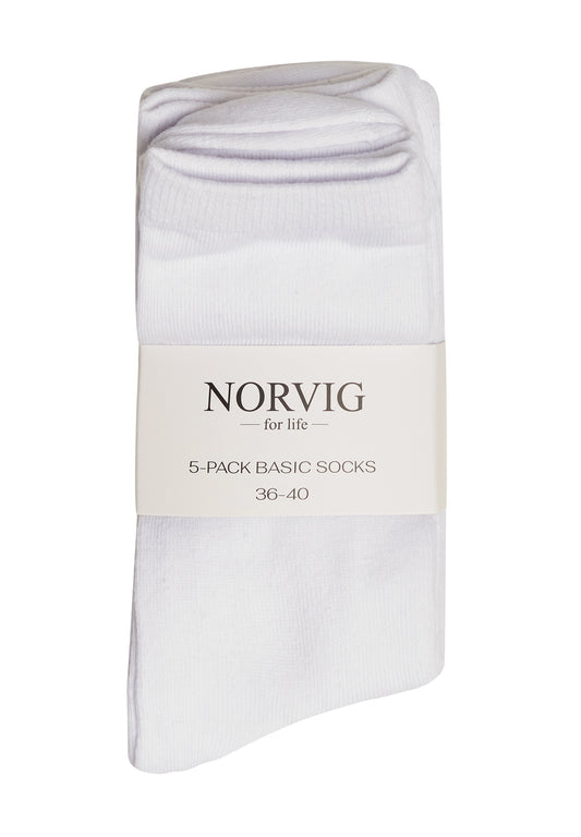 NORVIG Basic Sock 5-pak strømper til kvinder hvid