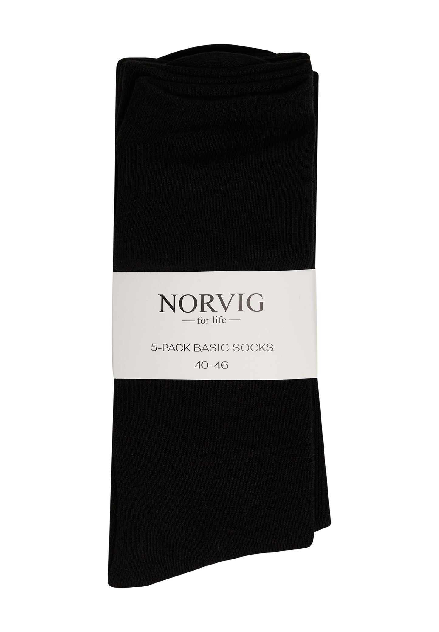 NORVIG Basic Socks 5-pak strømper til mænd sort