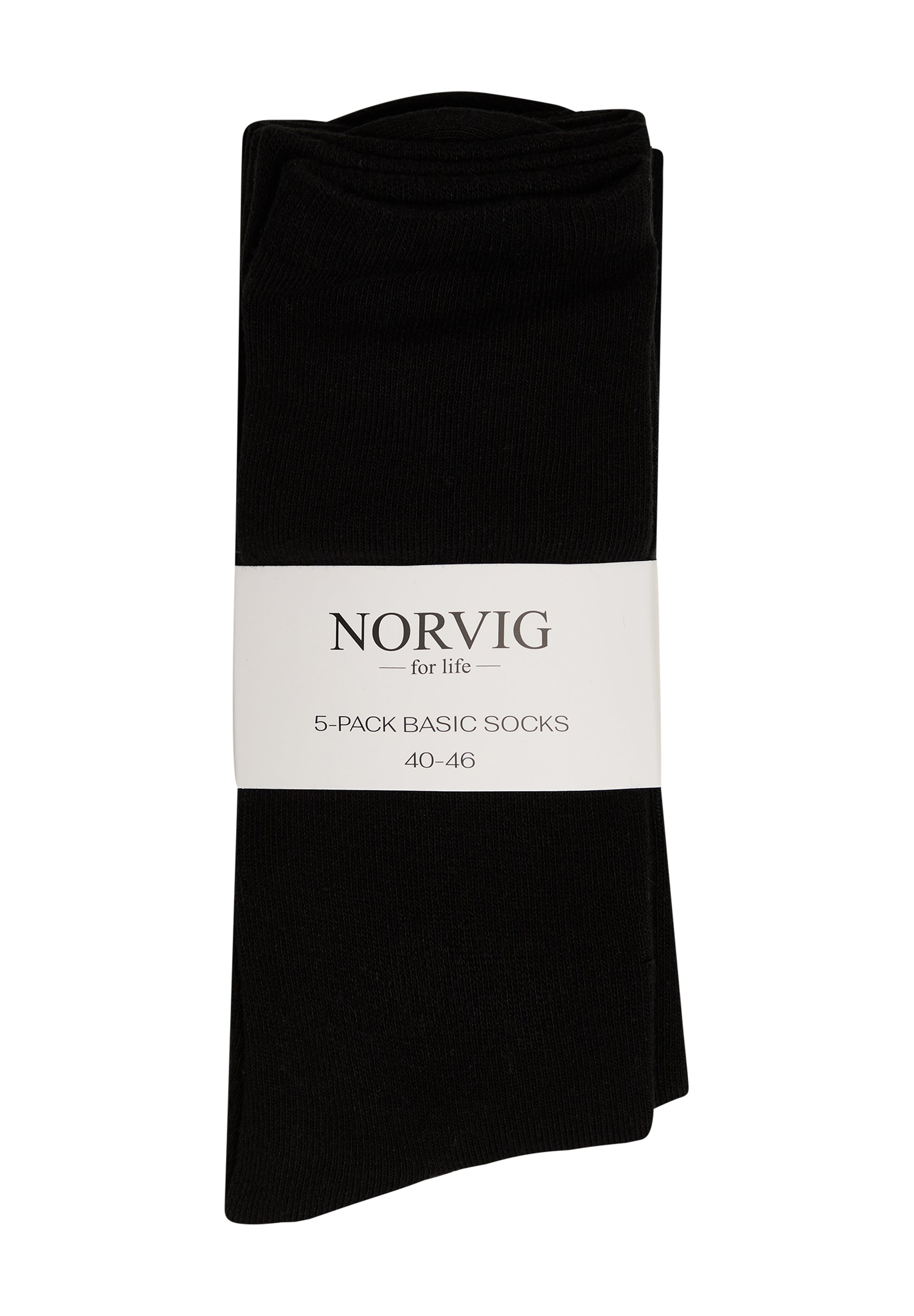 Basic Socks 5-pak strømper til mænd sort – Nordsus