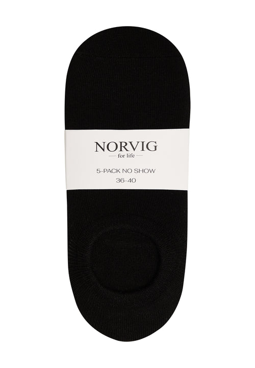 NORVIG No Show 5-pak strømper til kvinder sort