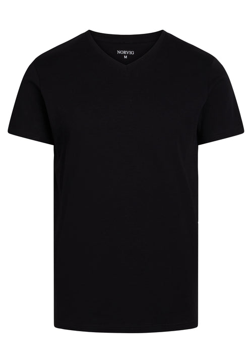 NORVIG V-Neck T-shirt 100% Bomuld til mænd sort