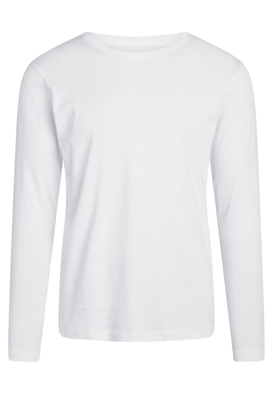 NORVIG Langærmet T-shirt 100% Bomuld til mænd hvid