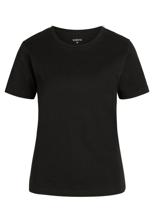 NORVIG O-Neck T-shirt 100% Bomuld til kvinder sort