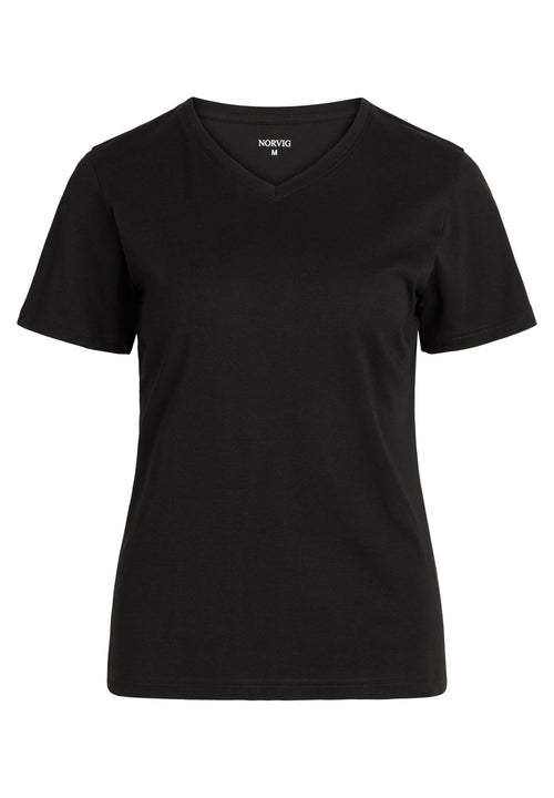 NORVIG V-Neck T-shirt 100% Bomuld til kvinder sort