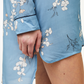 Siv Pyjamasskjorte med print lyseblå