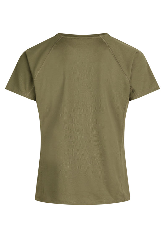 Zebdia Sports t-shirt med bryst print til kvinder army