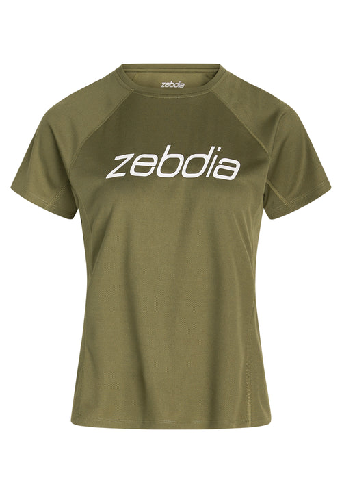 Zebdia Sports t-shirt med front print til kvinder army