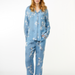 Josephine Pyjamasskjorte lyseblå med print