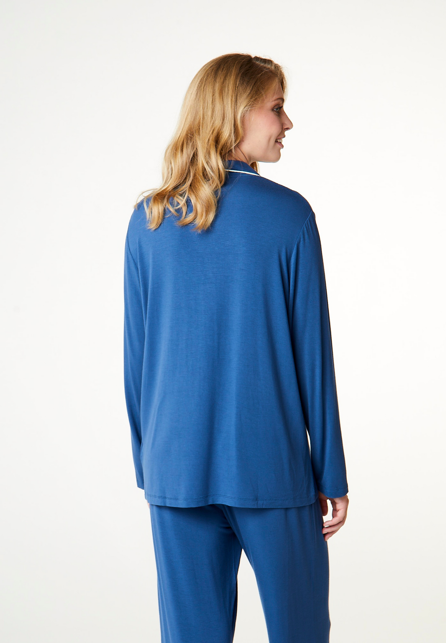 Joy Bambus Pyjamasskjorte Blå