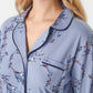 Joy Pyjamasskjorte Lyseblå med print