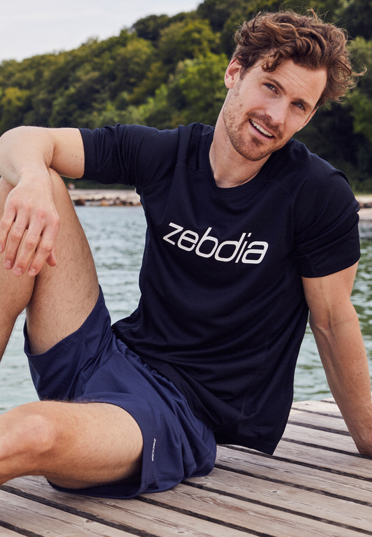 Zebdia Sports t-shirt front print til mænd sort